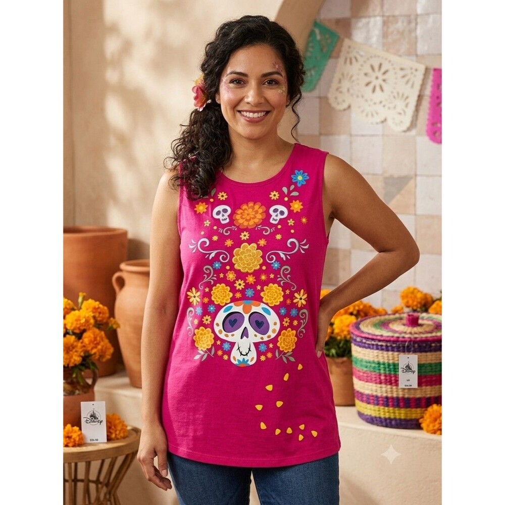 Disney Pixar Coco Day of the Dead Sugar Skull Tank Top –‎ Size Large New $34.99